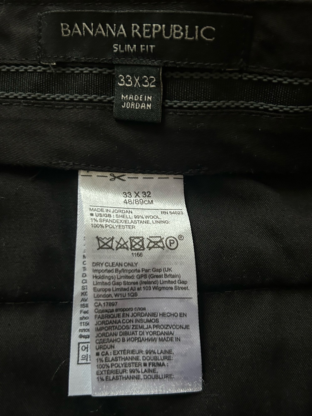 Banana Republic Slim Fit Wool Dress Pants Gray Men’s 33x32 Office Dadcore - Picture 5 of 9